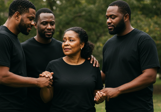 Four people showing support